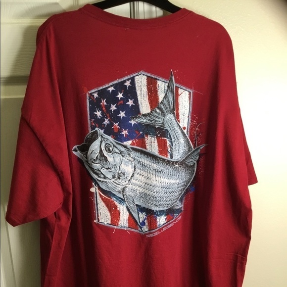 REEL LEGENDS  RED FISHING T SHIRT - Picture 7 of 9